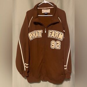 Classic American Flava Y2K Vintage Phat Farm 92 Brown Track Jacket Mens XXXL